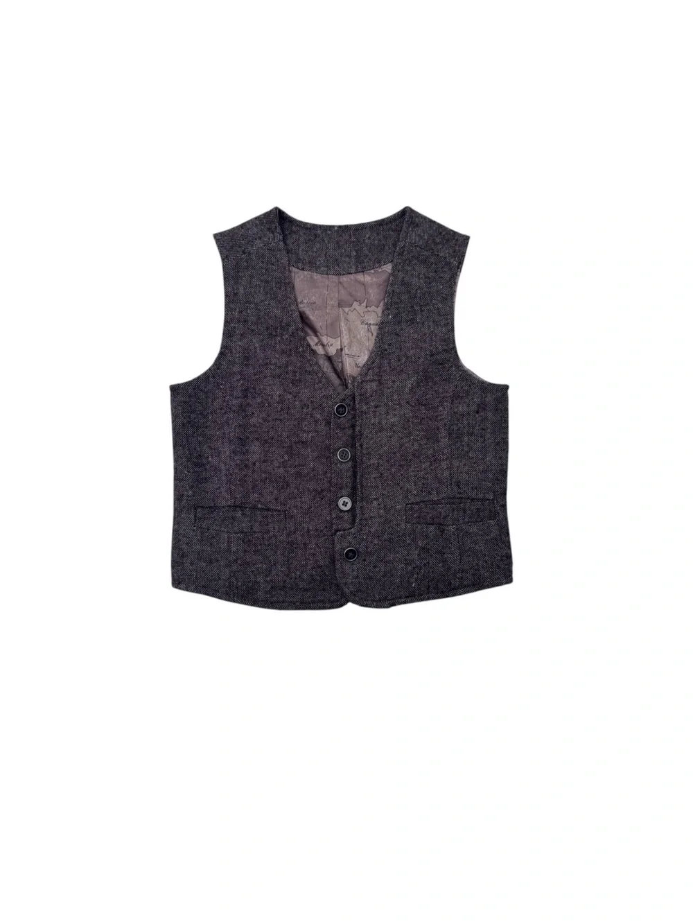 Coode Bear Children's Tweed button down Vest - Classic Kids Waistcoat Sz 7T
